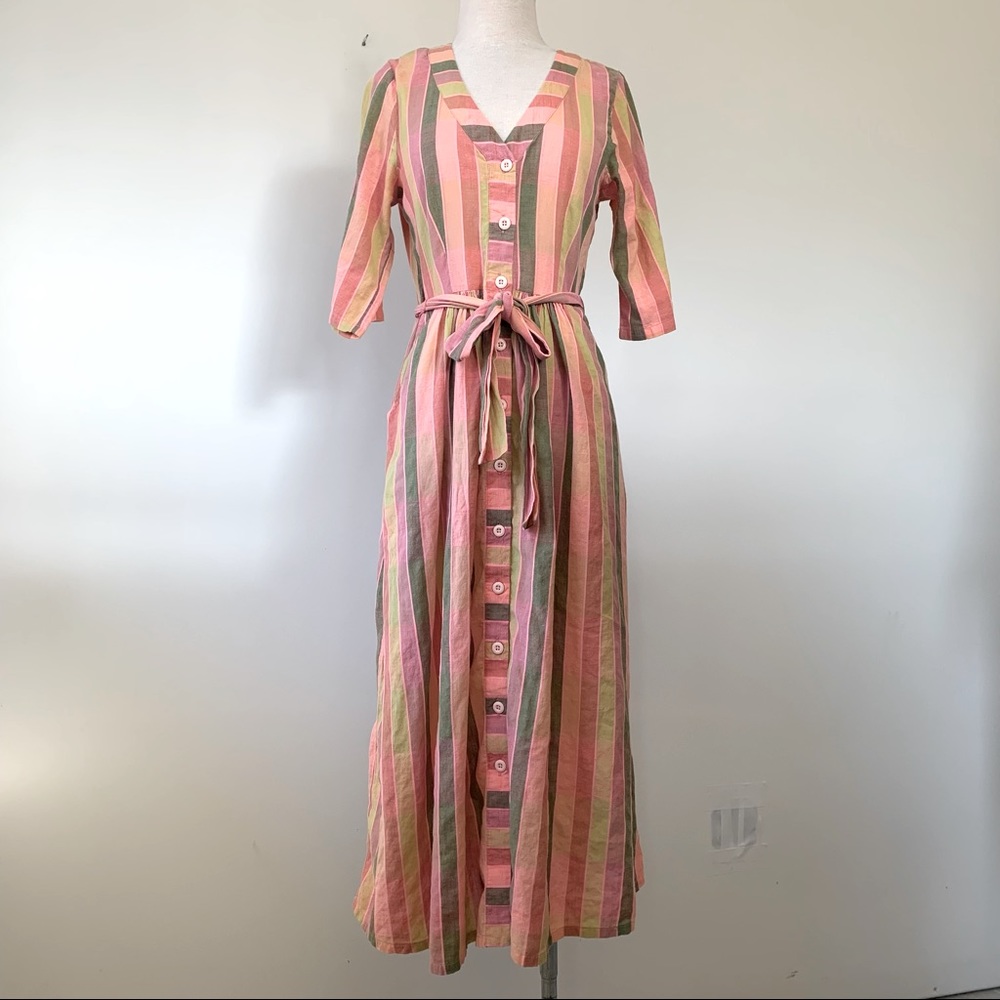 Ace & Jig Pink and Yellow Striped Maxi Dress - Picture 3 of 9